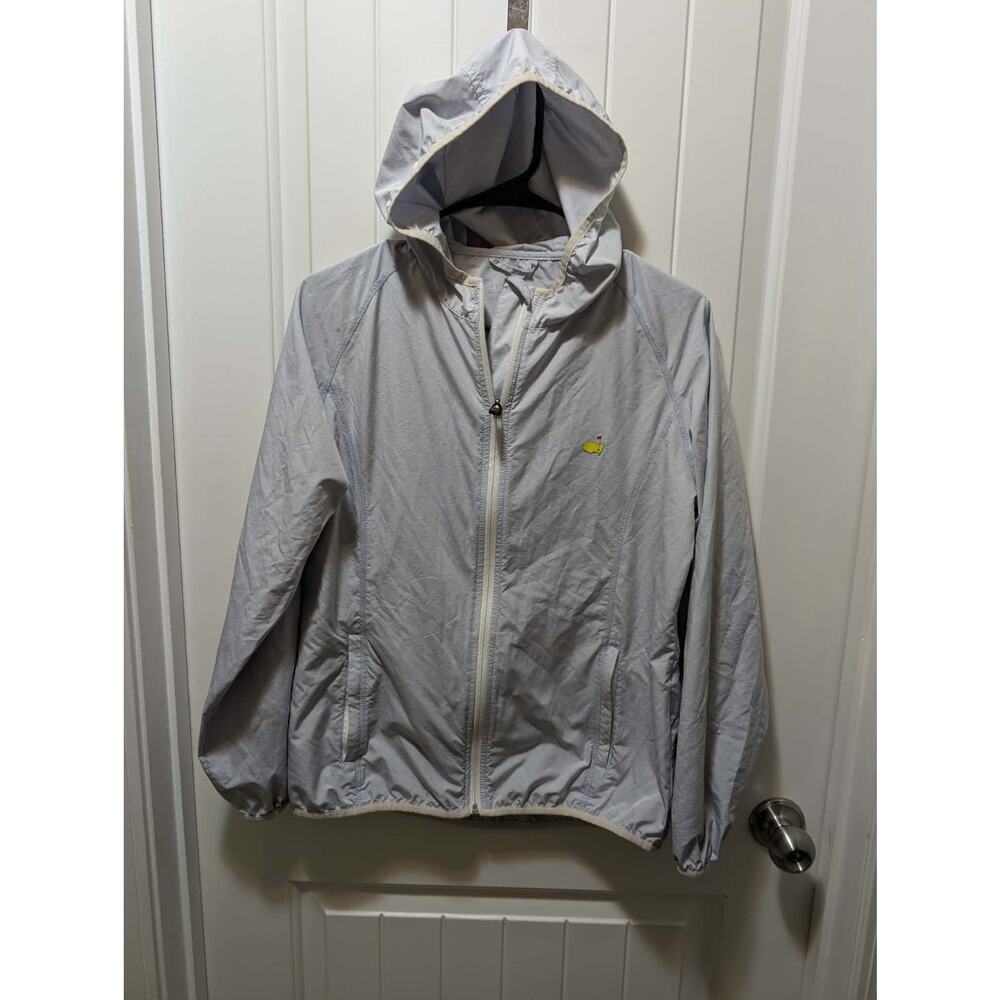 PGA Masters Magnolia Lane Tech Golf Jacket Hooded Womens S Zip Windbreaker Blue